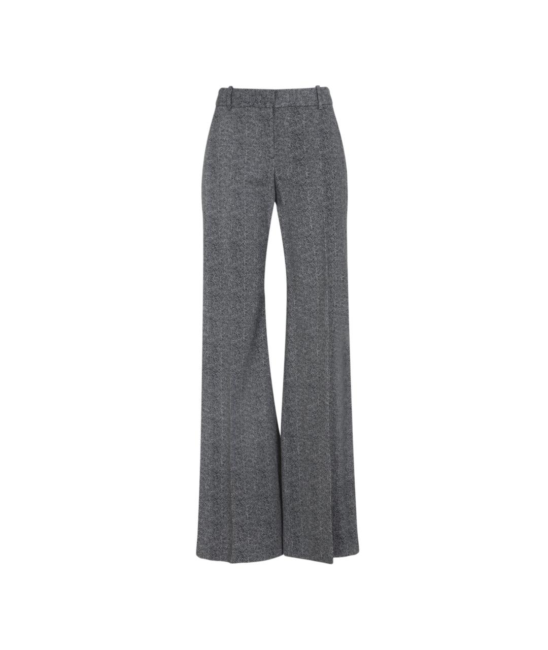 ERMANNO SCERVINO Антрацитовые вискозные прямые брюки, фото 1