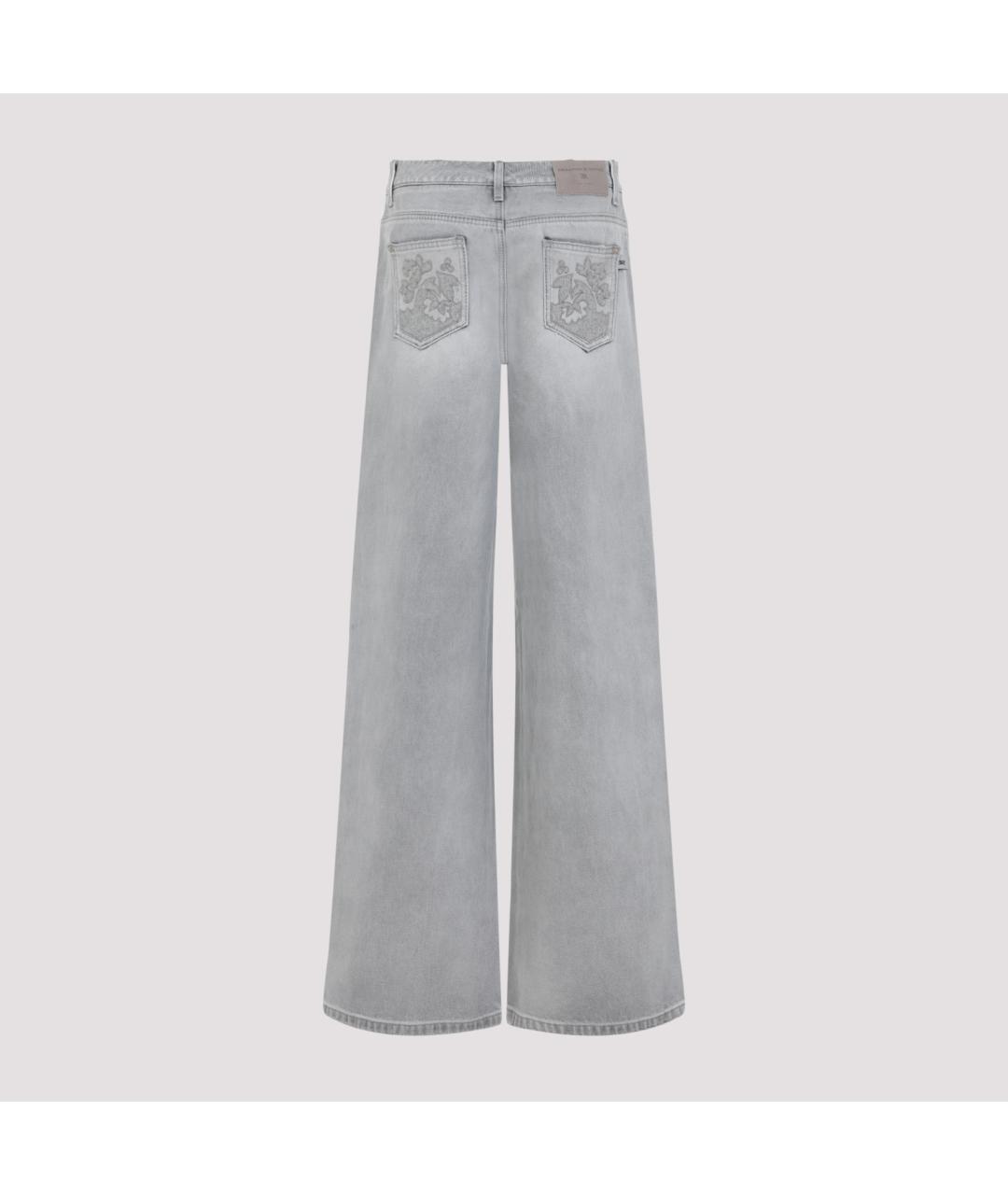 ERMANNO SCERVINO Серые хлопковые прямые джинсы, фото 4