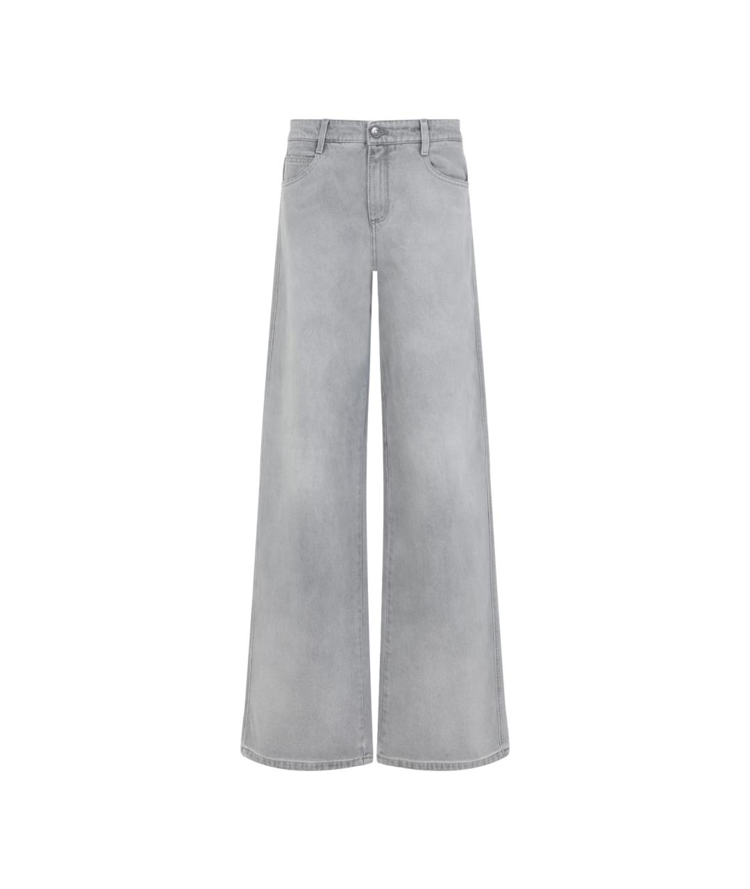 ERMANNO SCERVINO Серые хлопковые прямые джинсы, фото 1