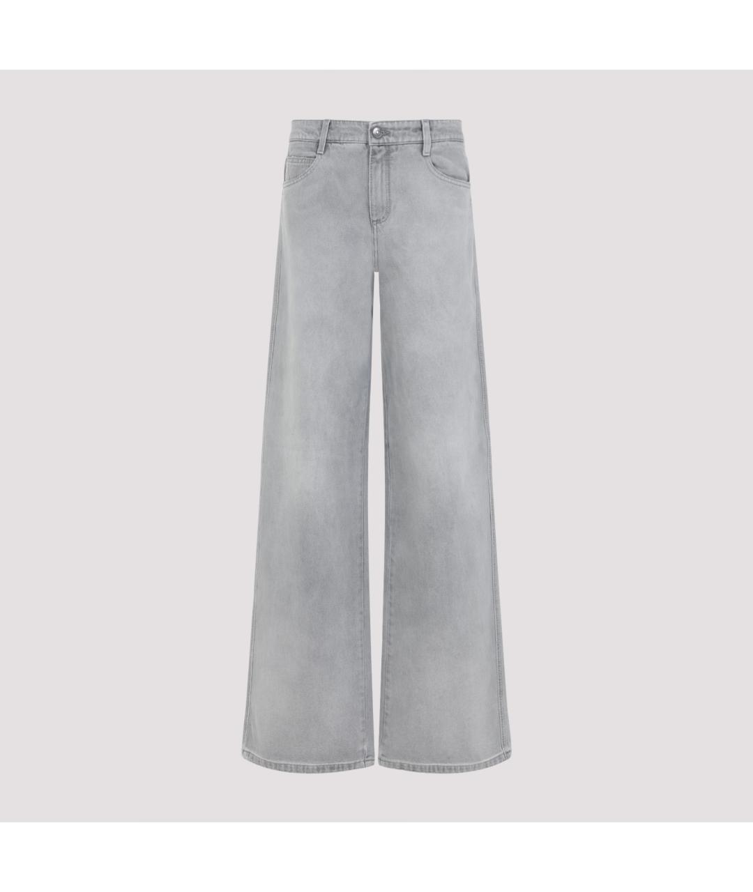 ERMANNO SCERVINO Серые хлопковые прямые джинсы, фото 3