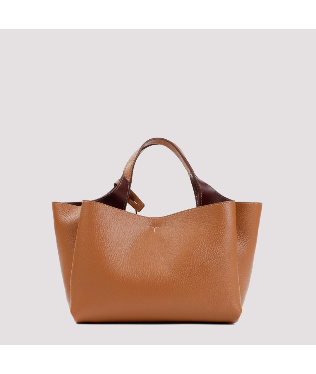 TOD'S Коричневая кожаная сумка тоут, фото 4