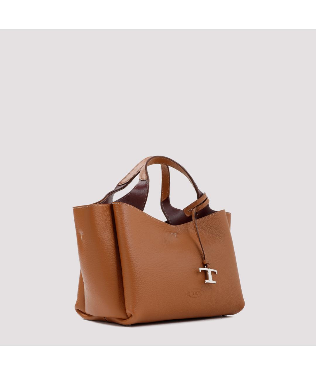 TOD'S Коричневая кожаная сумка тоут, фото 5