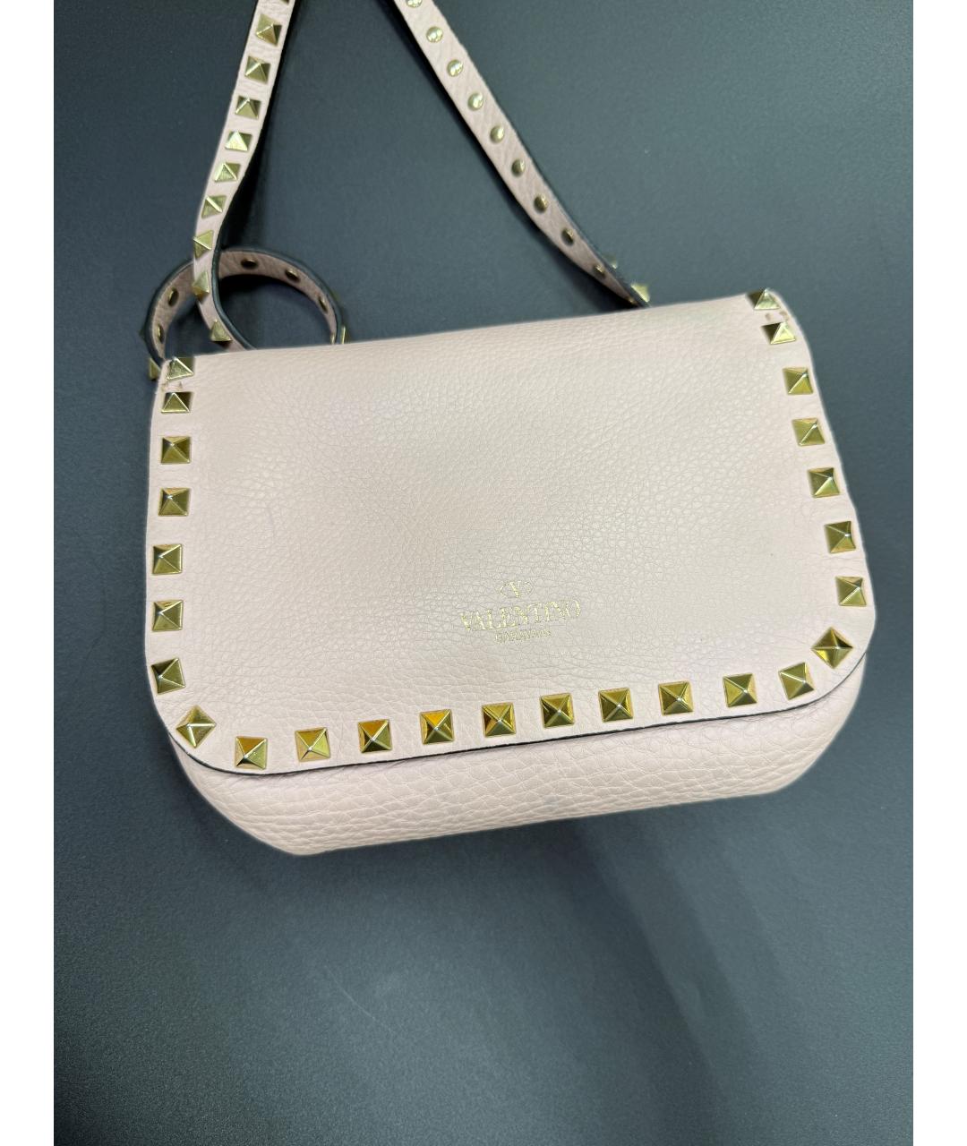 VALENTINO Розовая кожаная сумка через плечо, фото 4