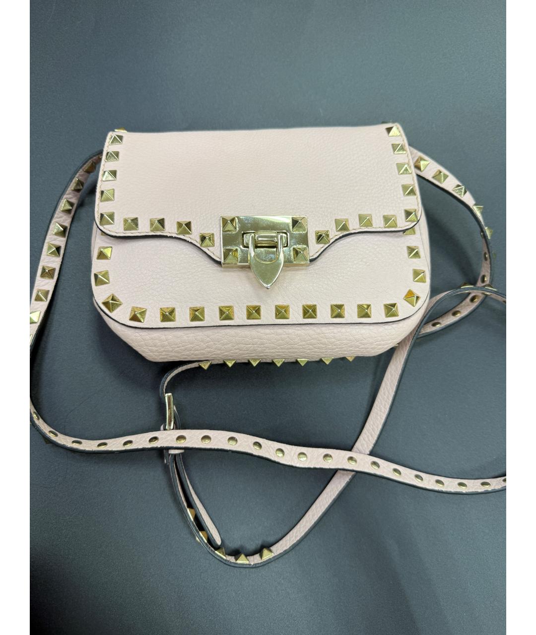 VALENTINO Розовая кожаная сумка через плечо, фото 10