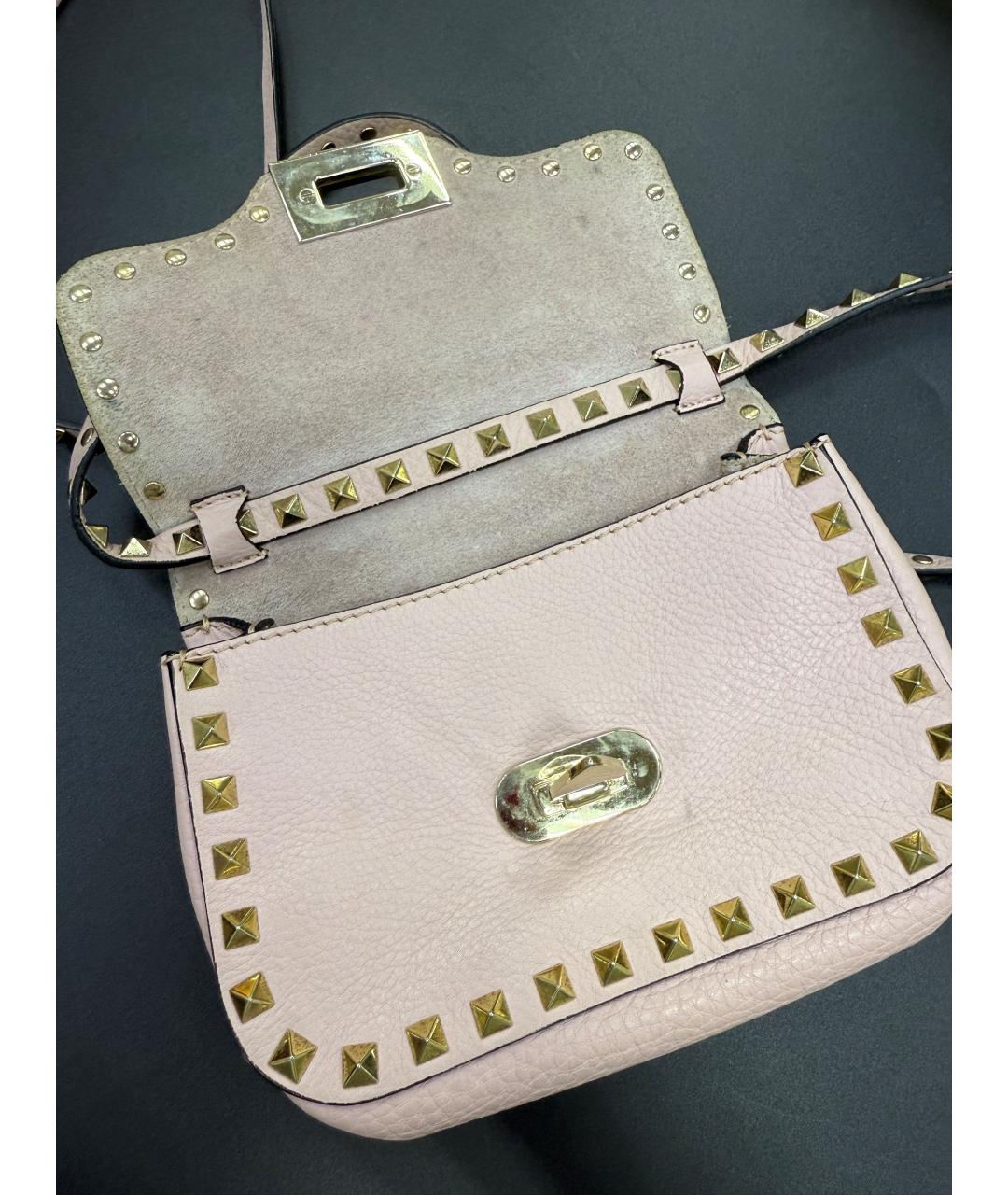 VALENTINO Розовая кожаная сумка через плечо, фото 6