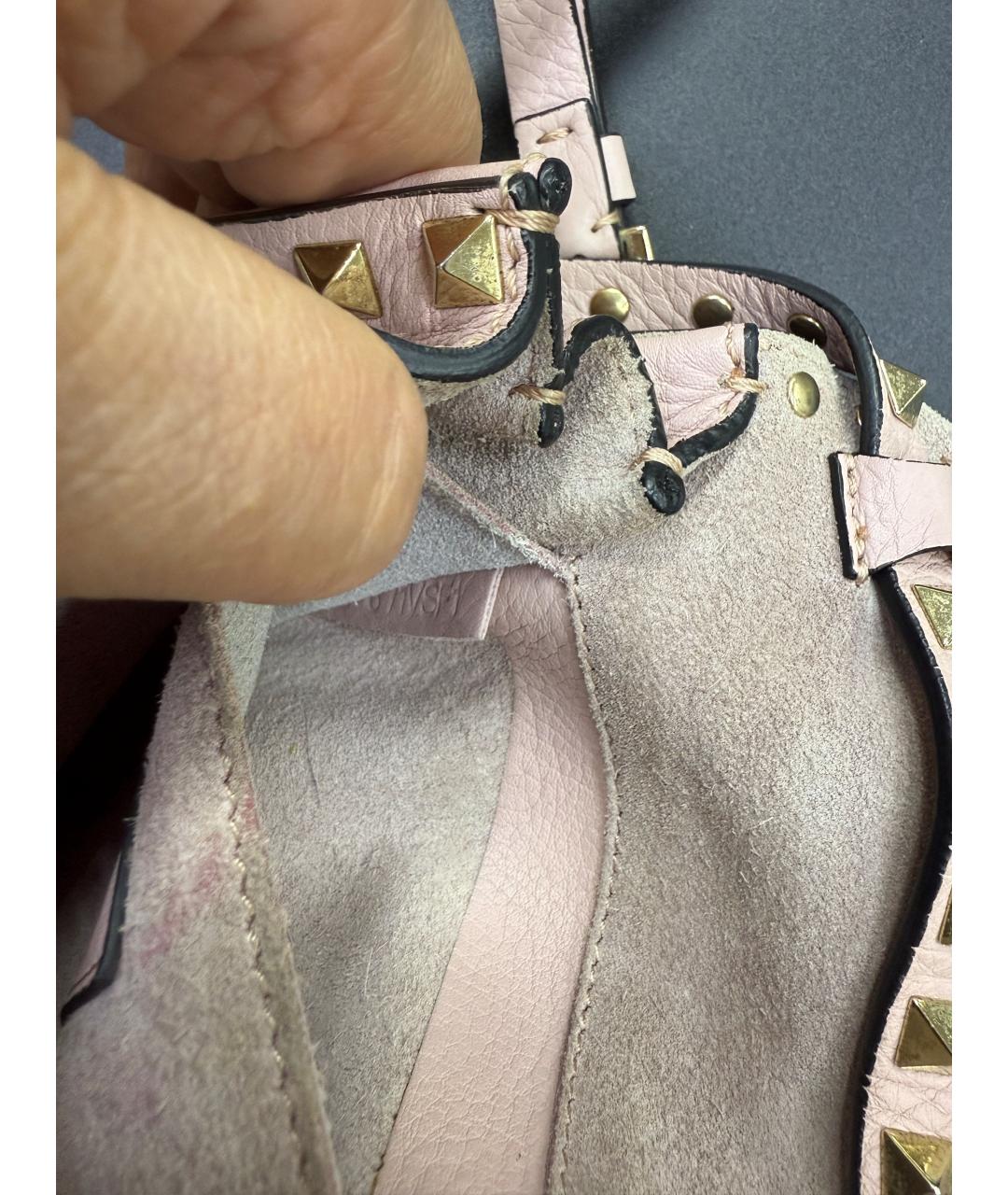 VALENTINO Розовая кожаная сумка через плечо, фото 9