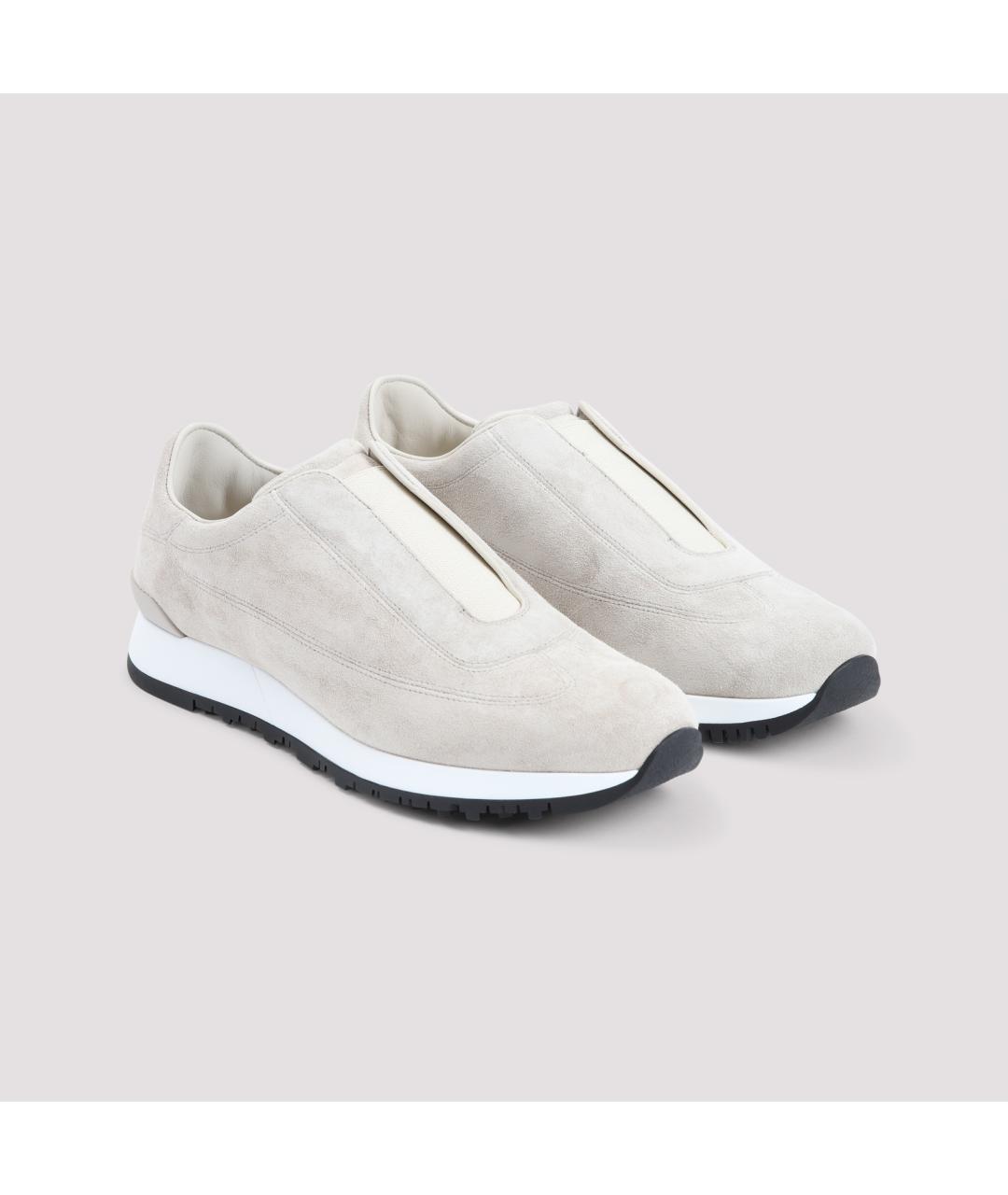 JOHN LOBB Серые замшевые низкие кроссовки / кеды, фото 5