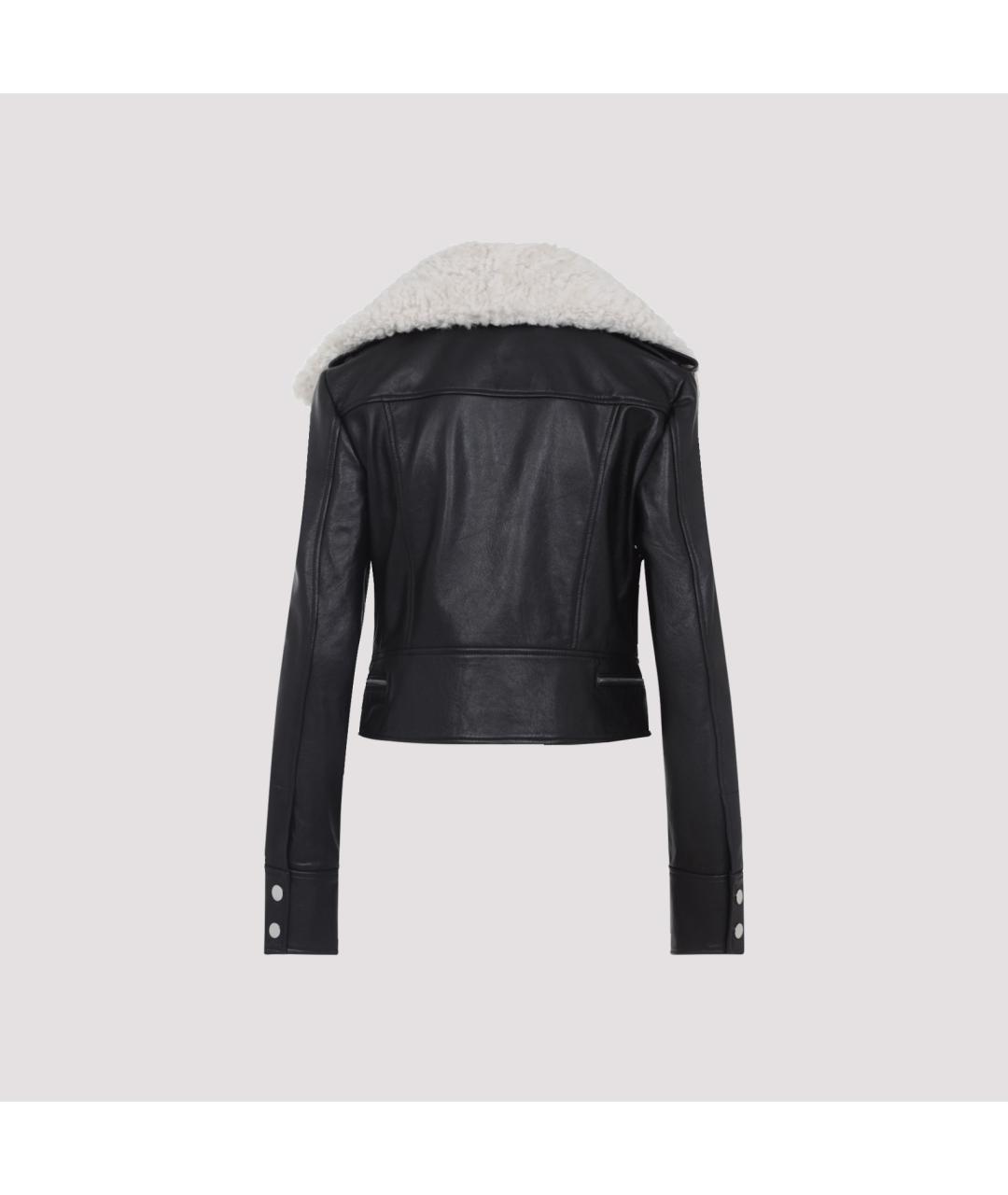 SPORTMAX Черная кожаная куртка, фото 4
