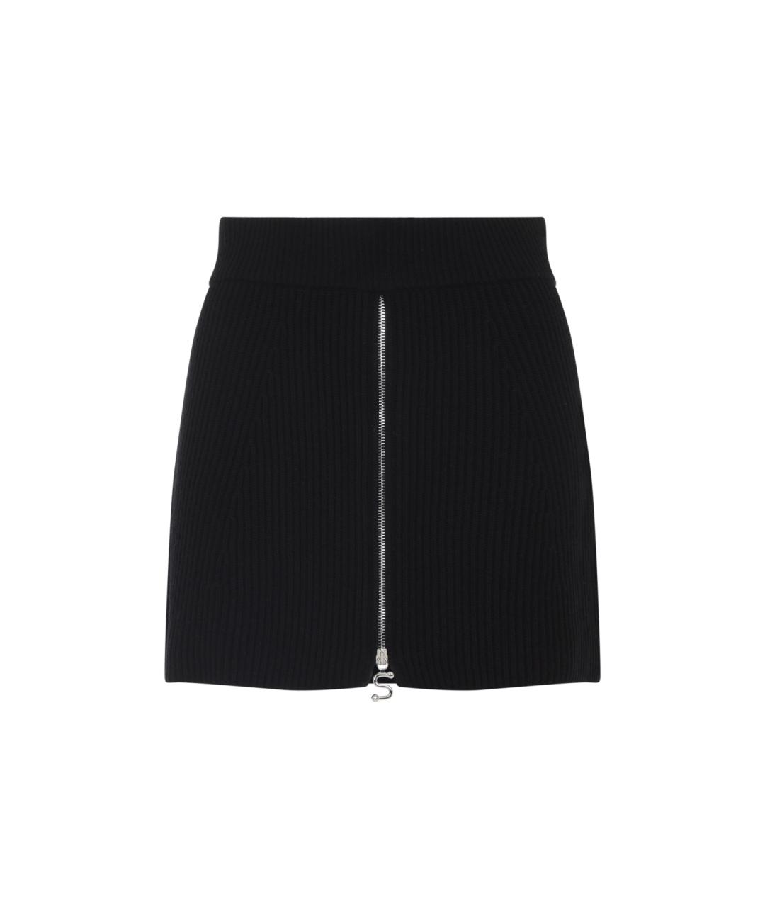 SPORTMAX Черная шерстяная юбка мини, фото 1