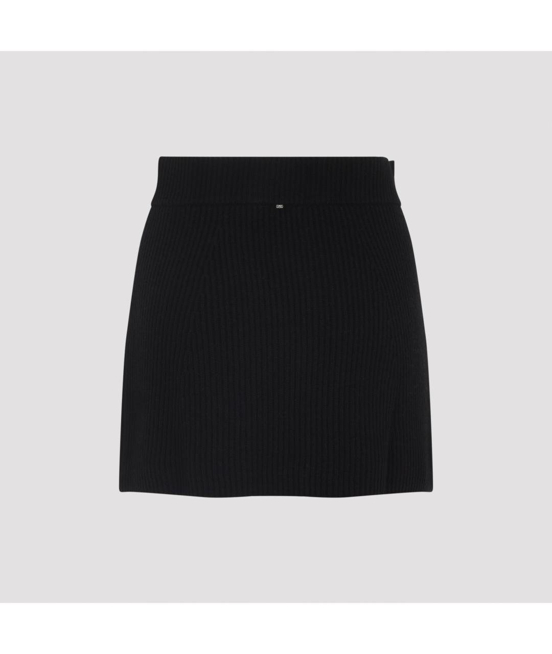 SPORTMAX Черная шерстяная юбка мини, фото 4