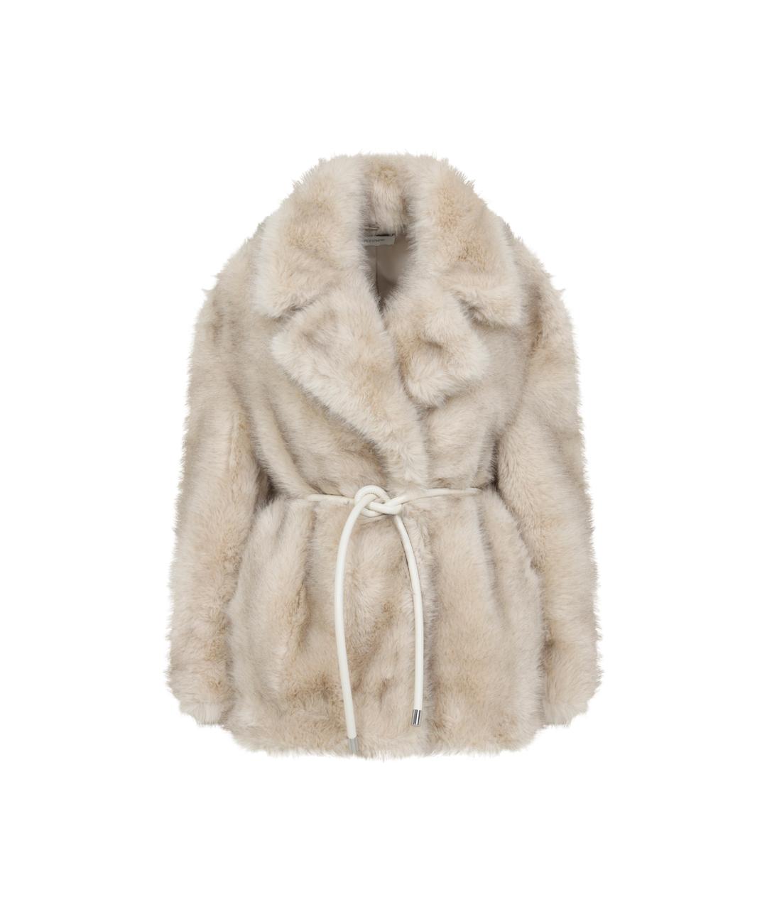 SPORTMAX Бежевая полиэстеровая шуба, фото 1
