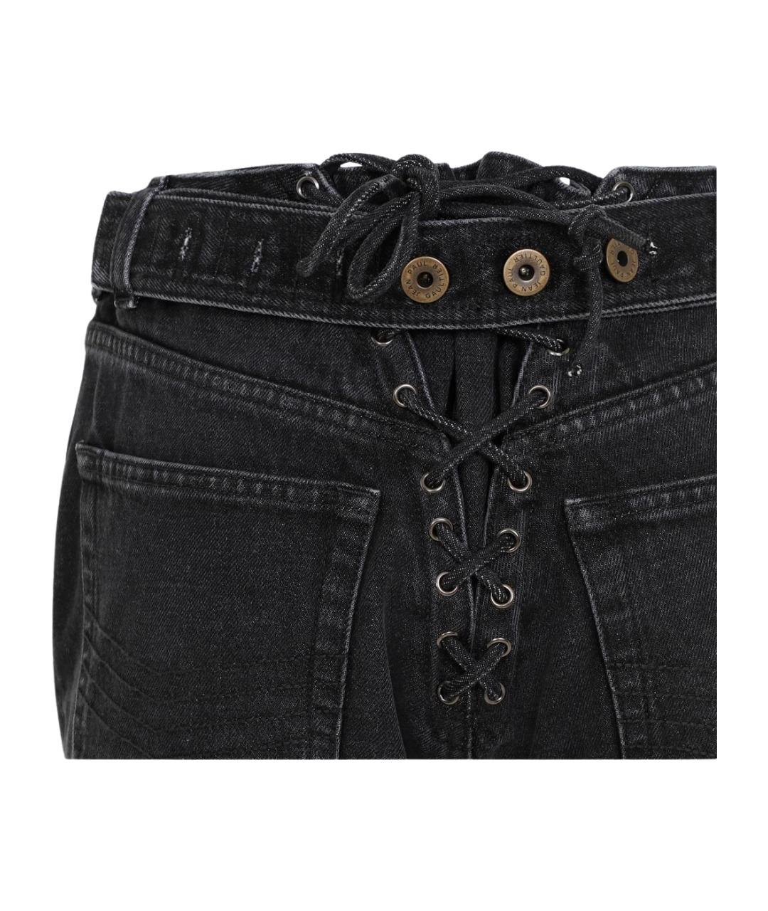 JEAN PAUL GAULTIER Черные хлопковые джинсы клеш, фото 3