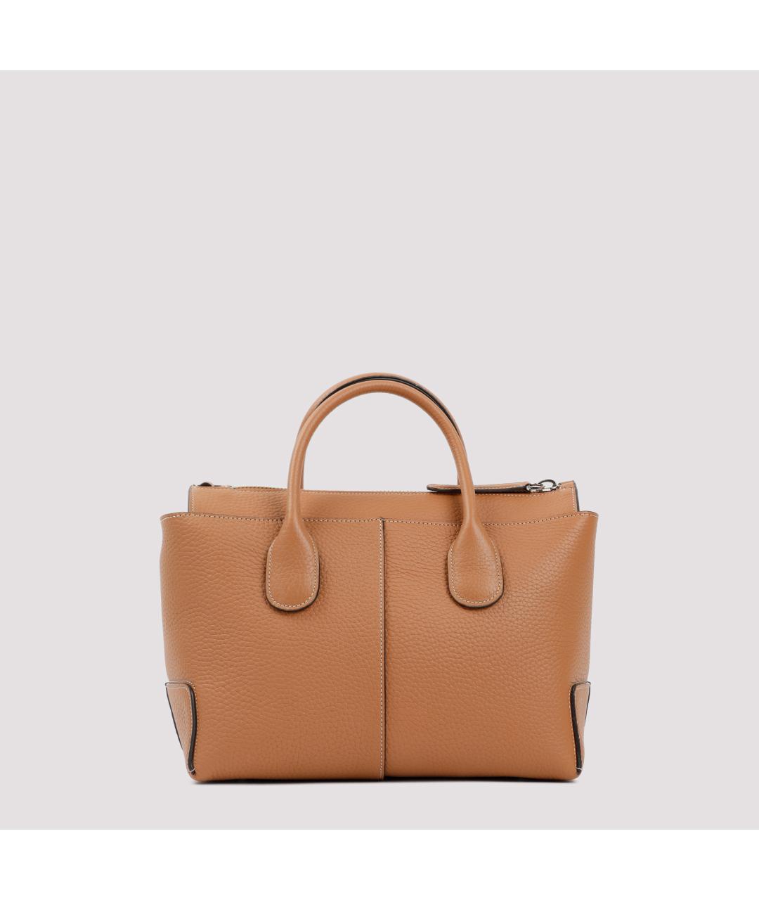 TOD'S Бежевая кожаная сумка тоут, фото 4