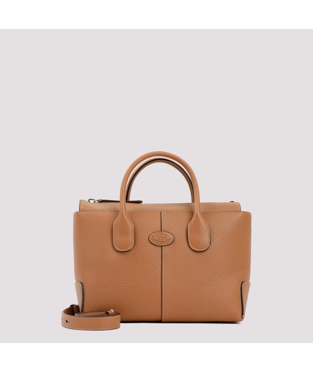 TOD'S Бежевая кожаная сумка тоут, фото 2