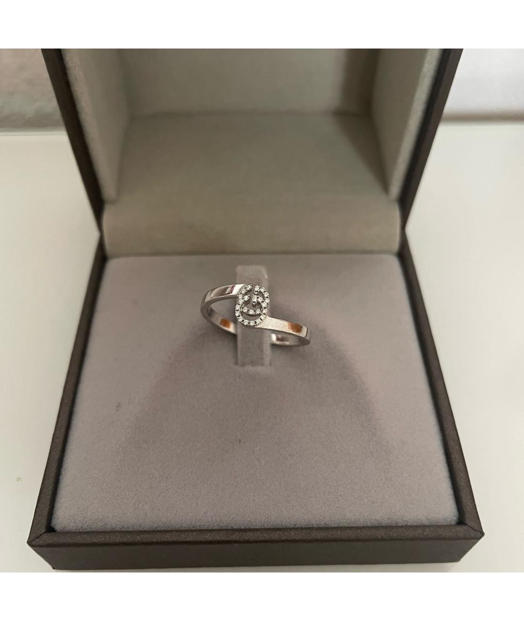 GUCCI Серебряное кольцо из белого золота, фото 2