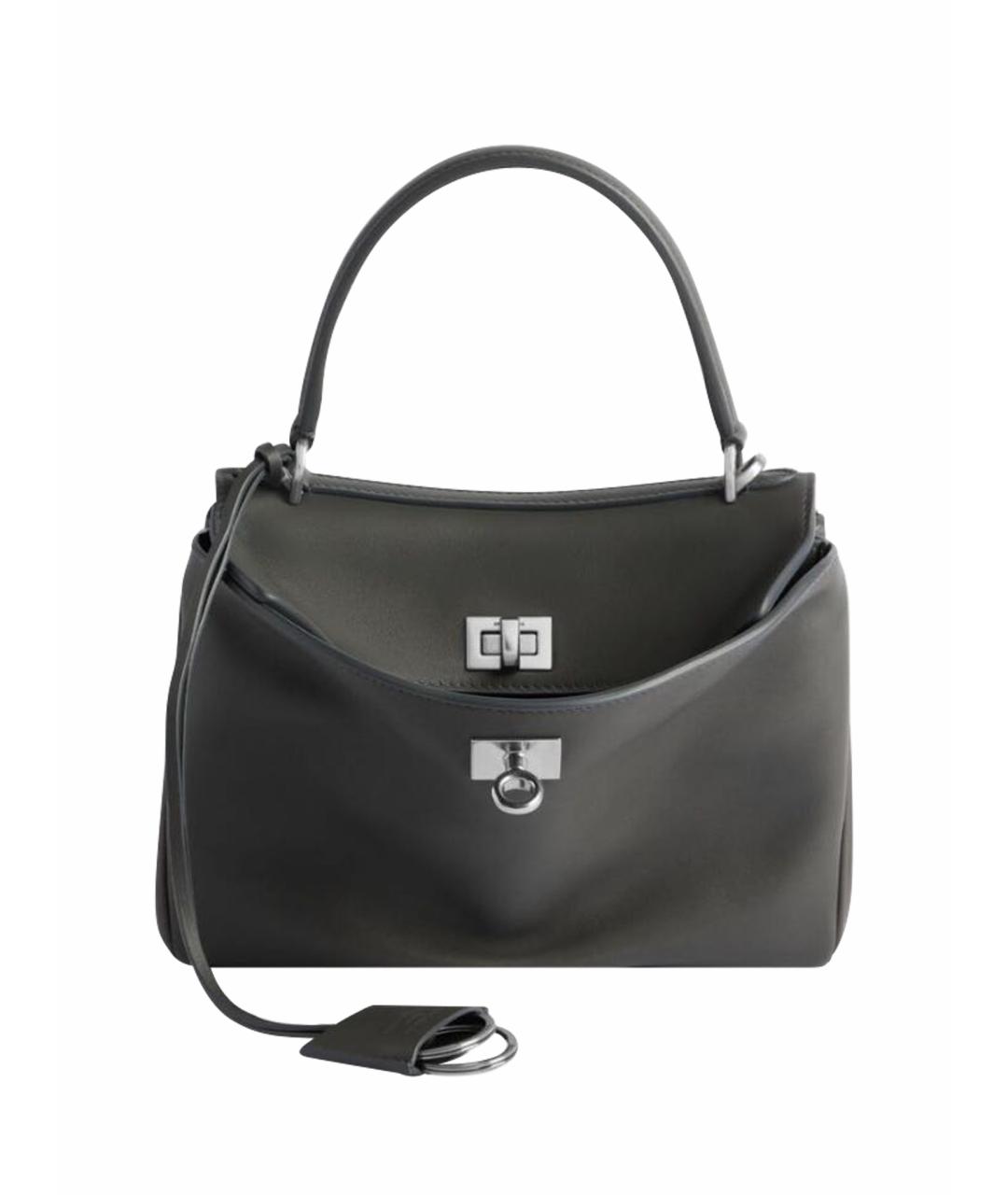 BALENCIAGA Черная кожаная сумка тоут, фото 1