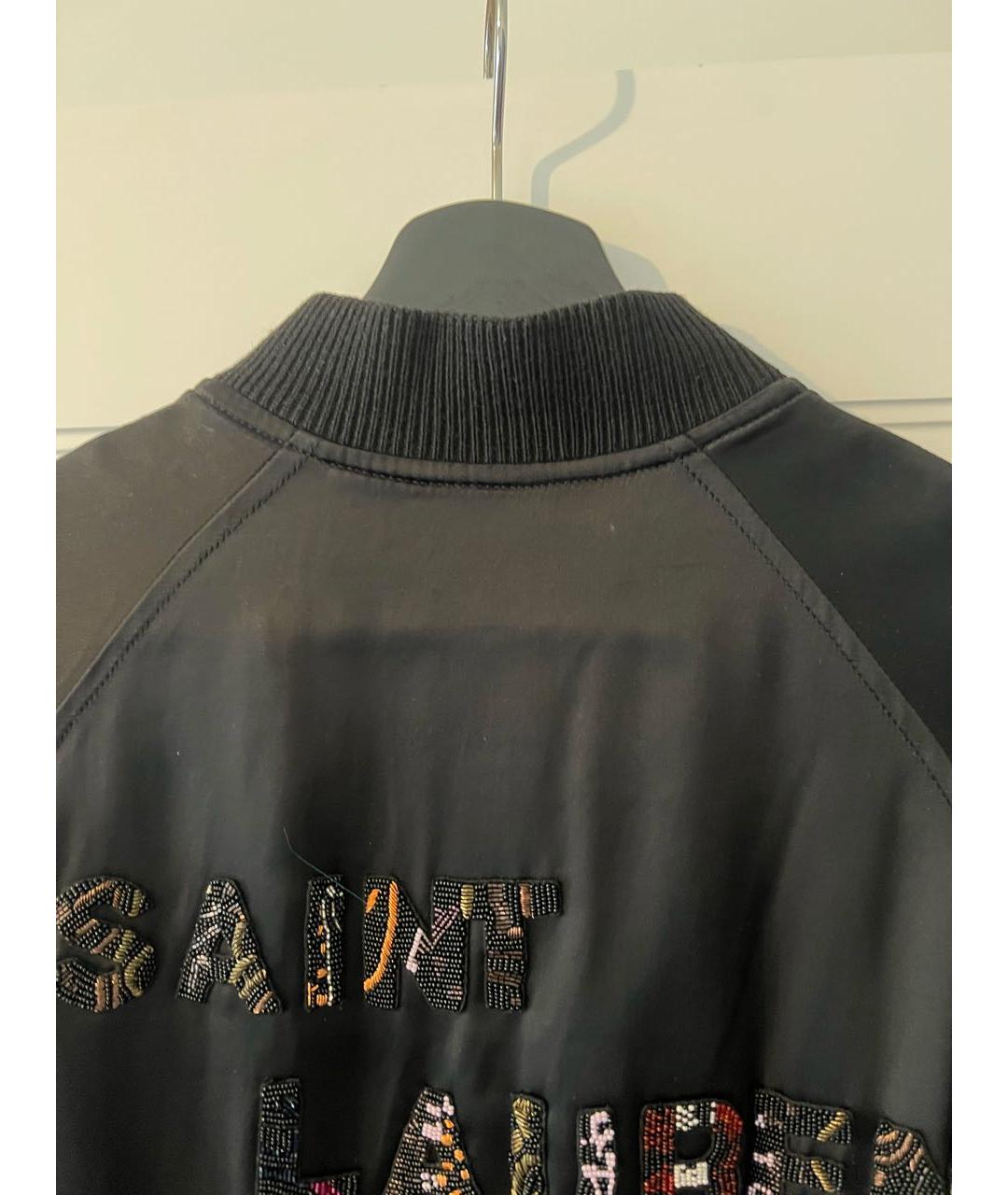SAINT LAURENT Черная атласная куртка, фото 3