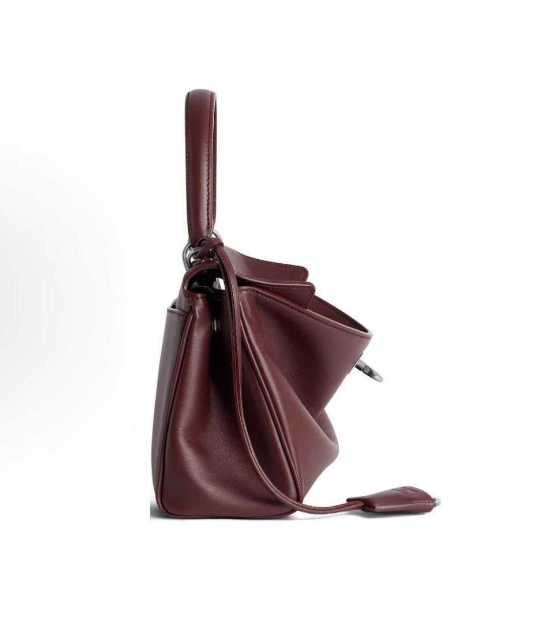 BALENCIAGA Бордовая кожаная сумка тоут, фото 4