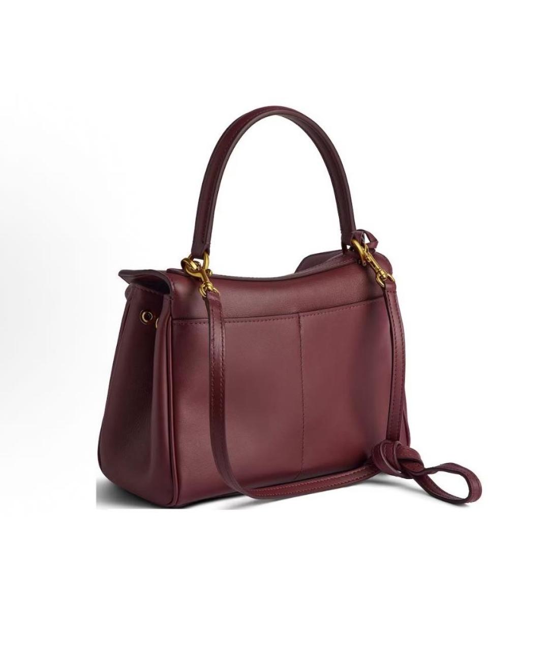 BALENCIAGA Бордовая кожаная сумка тоут, фото 3