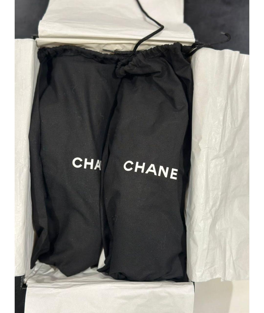 CHANEL Бежевые текстильные балетки, фото 6