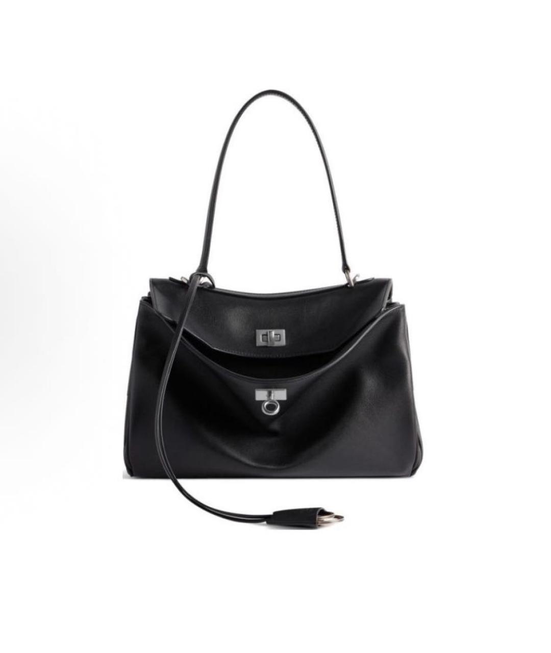 BALENCIAGA Черная кожаная сумка тоут, фото 5