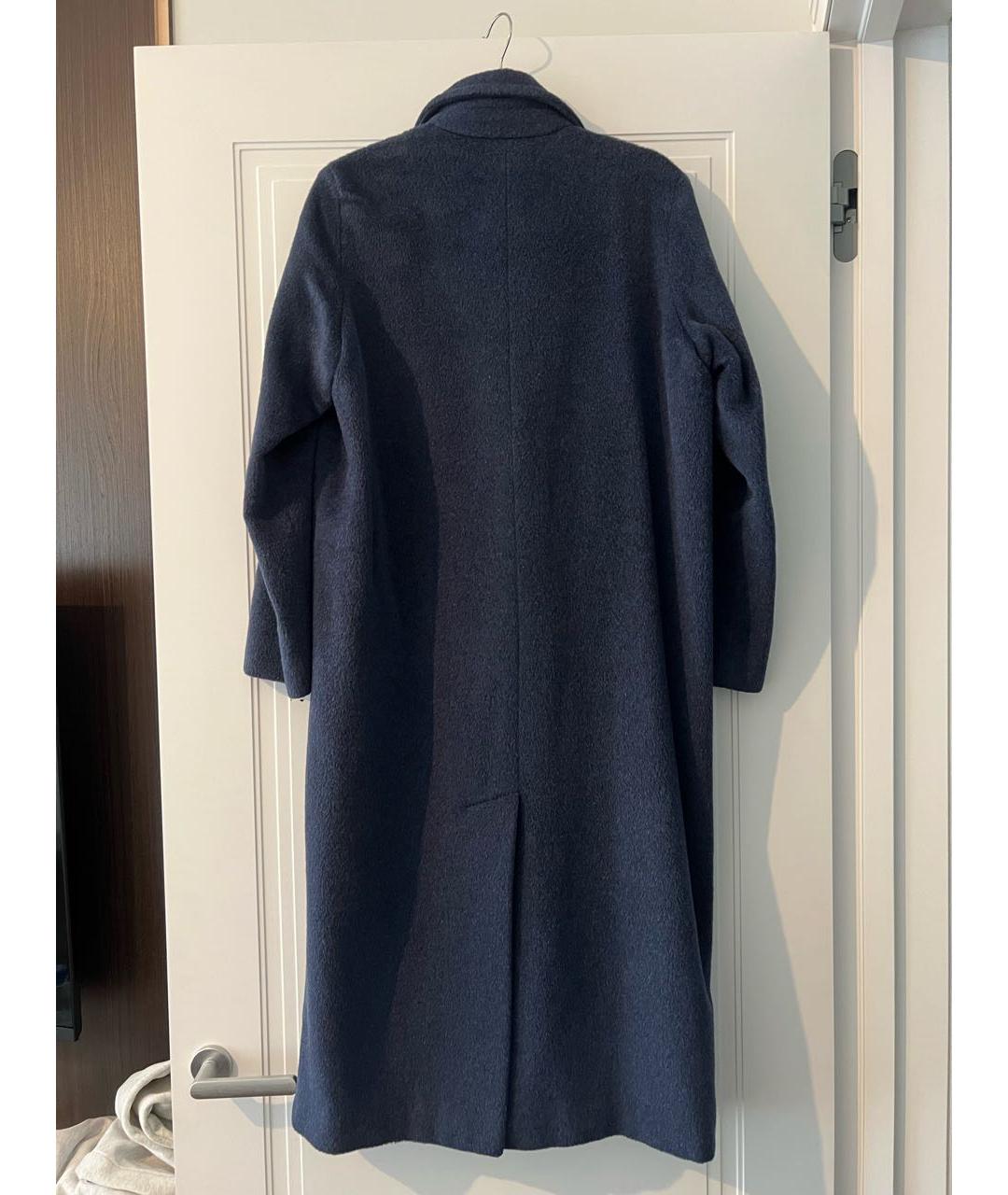 MAX MARA Темно-синее шерстяное пальто, фото 2