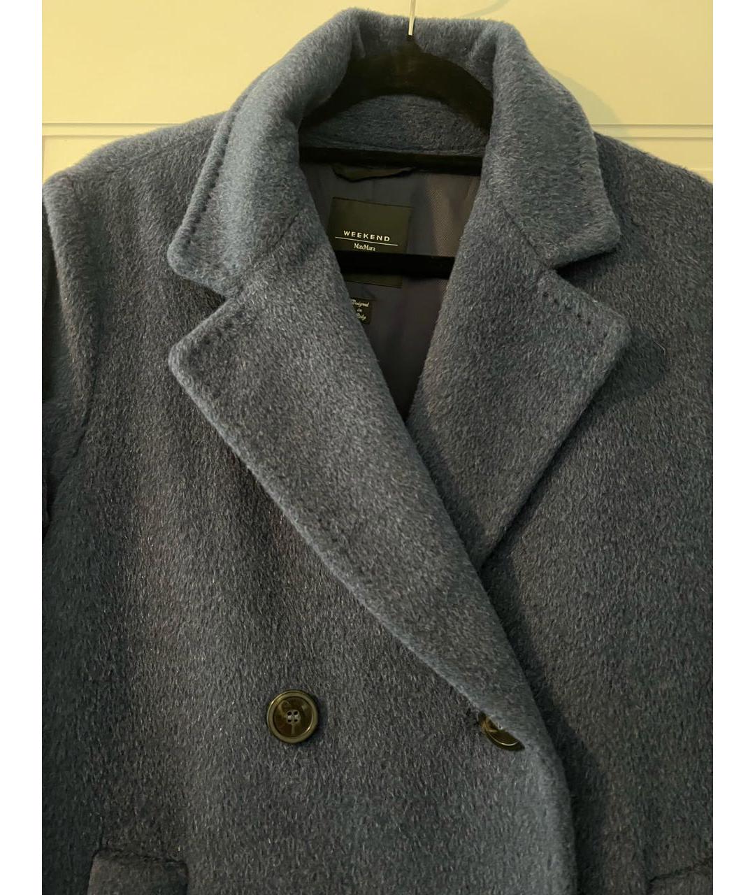 MAX MARA Темно-синее шерстяное пальто, фото 4