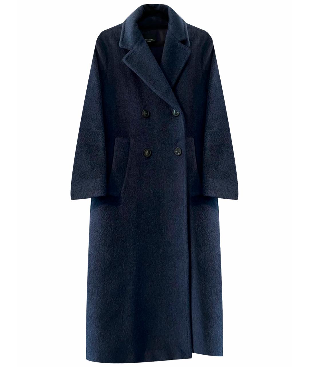 MAX MARA Темно-синее шерстяное пальто, фото 1