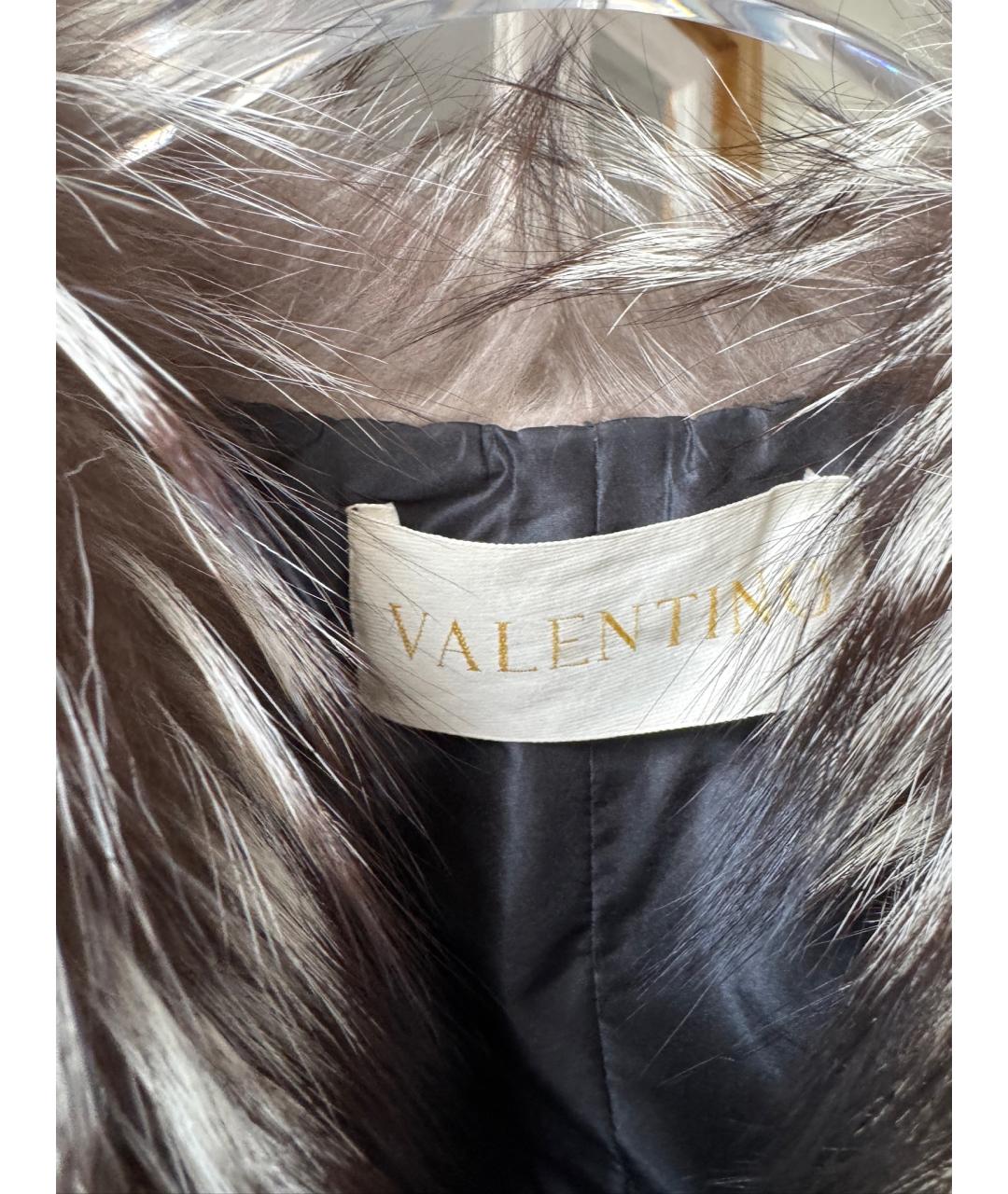 VALENTINO Серая меховая шуба, фото 8