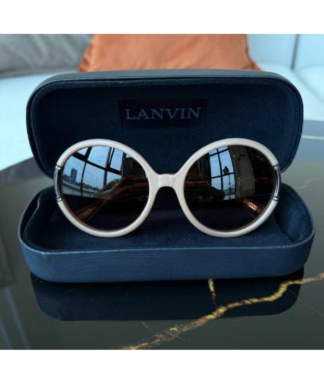 LANVIN Бежевые пластиковые солнцезащитные очки, фото 9