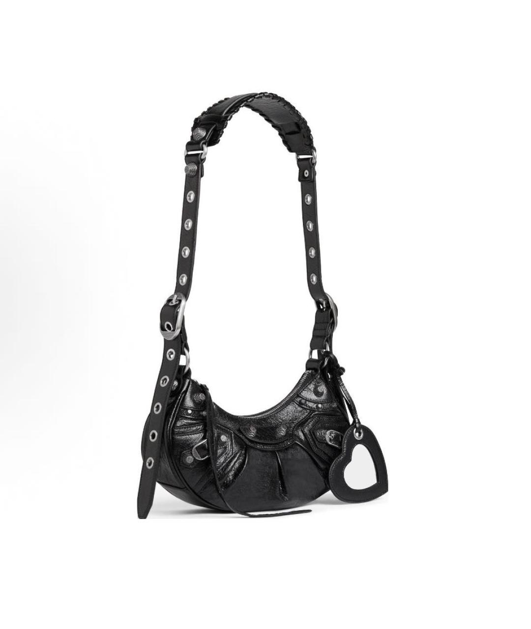 BALENCIAGA Черная кожаная сумка с короткими ручками, фото 2