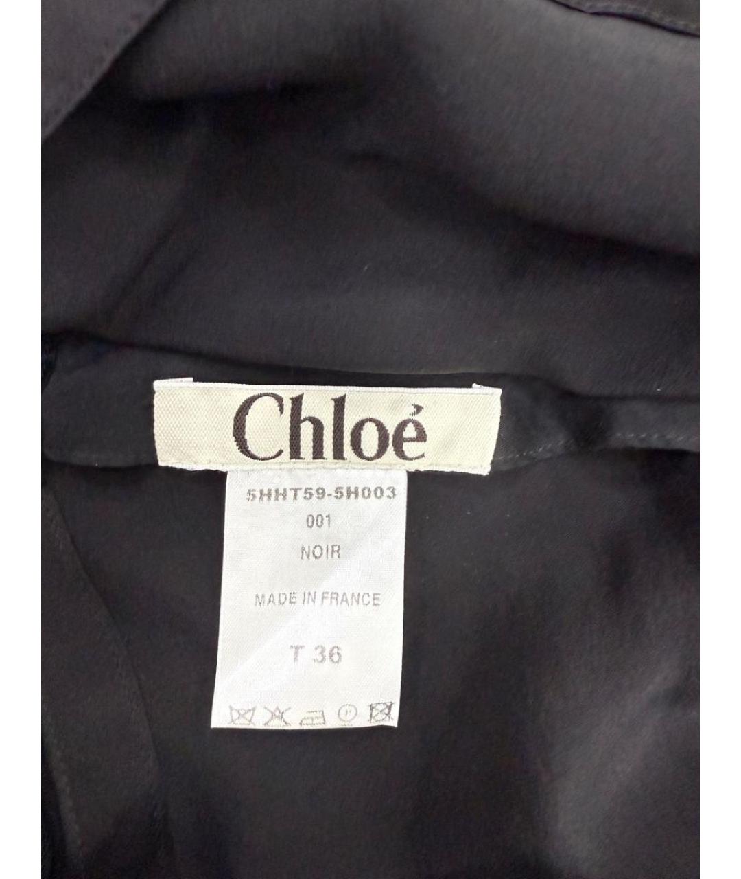 CHLOE Черная шелковая майка, фото 3