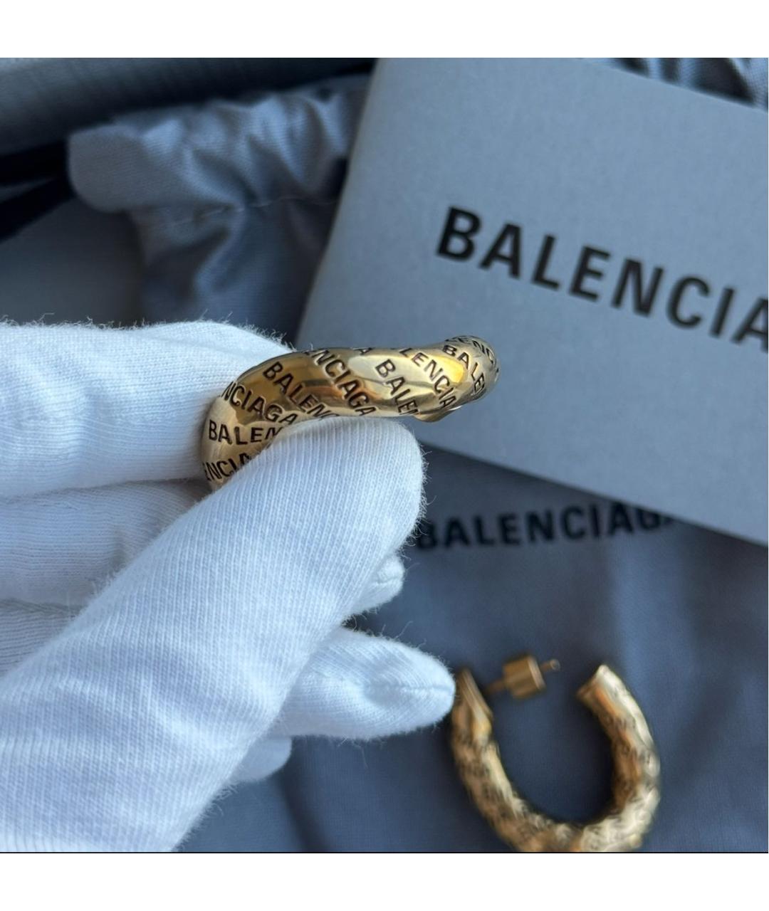 BALENCIAGA Золотые нефритовые серьги, фото 3