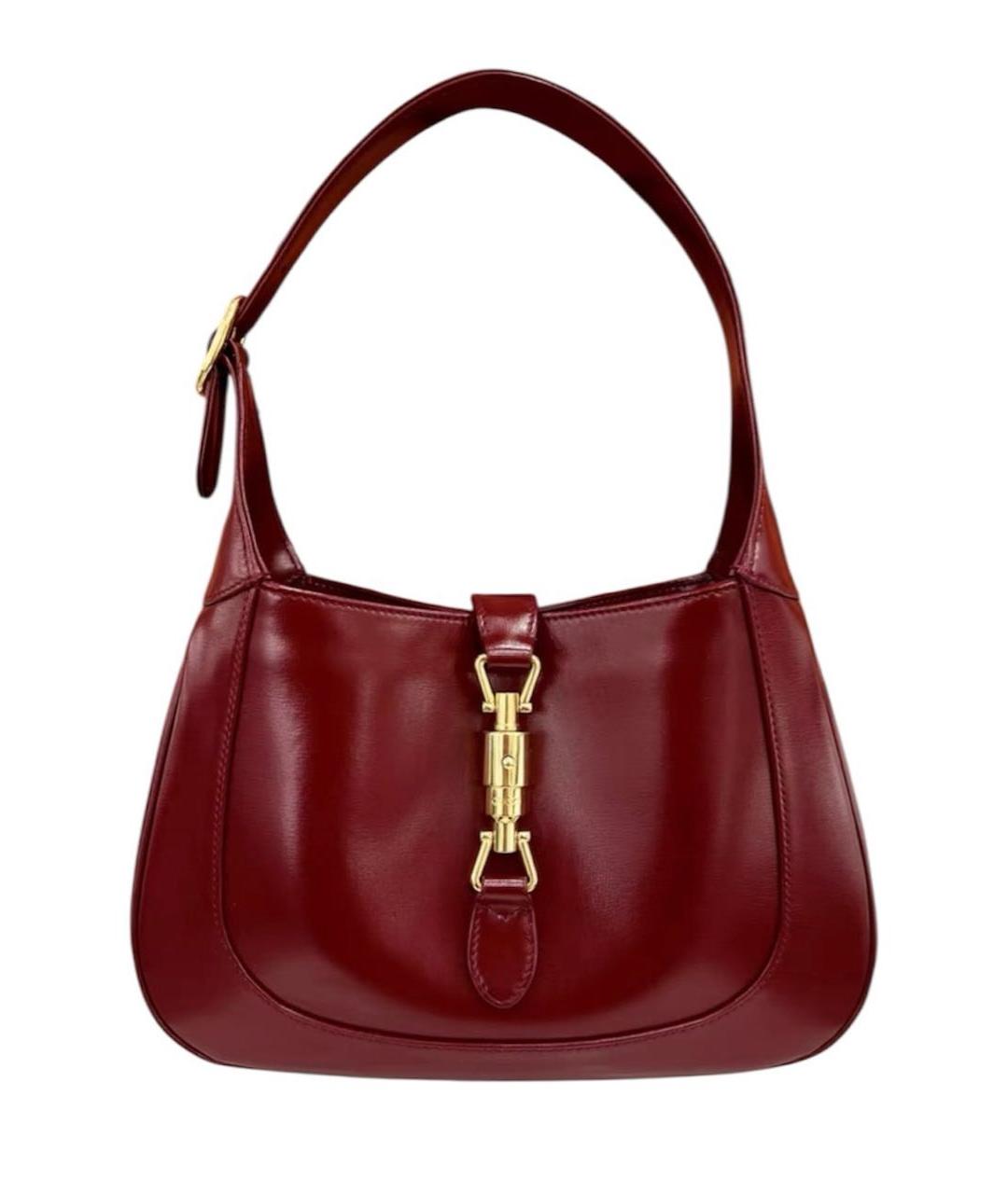 GUCCI Бордовая кожаная сумка с короткими ручками, фото 8