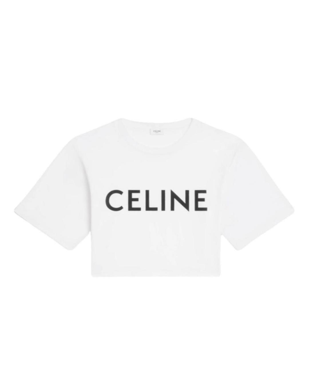 CELINE Белая хлопковая футболка, фото 1