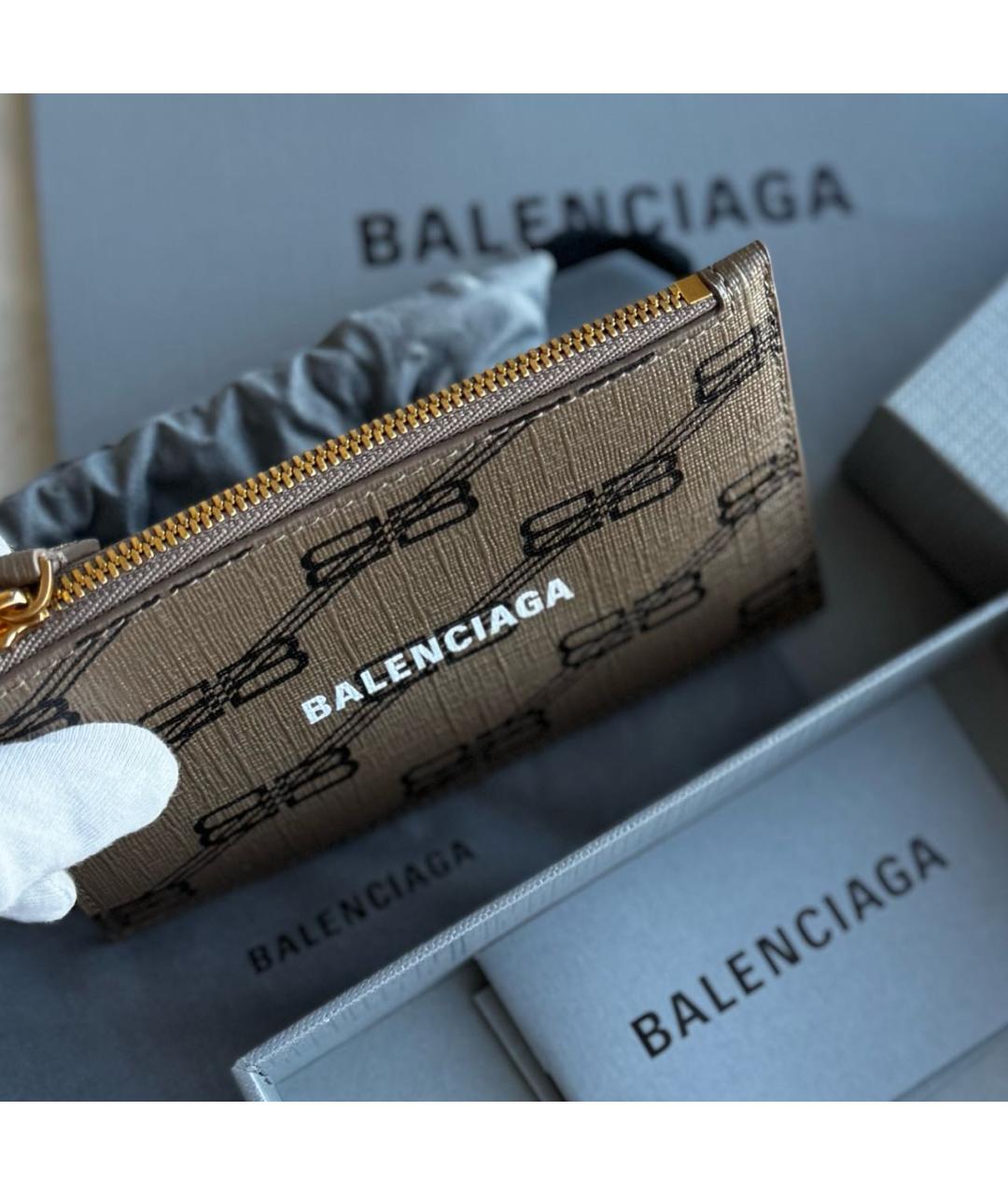 BALENCIAGA Коричневый кожаный кошелек, фото 5