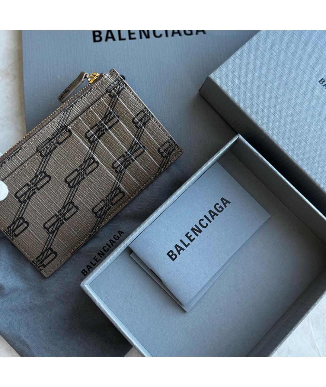 BALENCIAGA Коричневый кожаный кошелек, фото 3