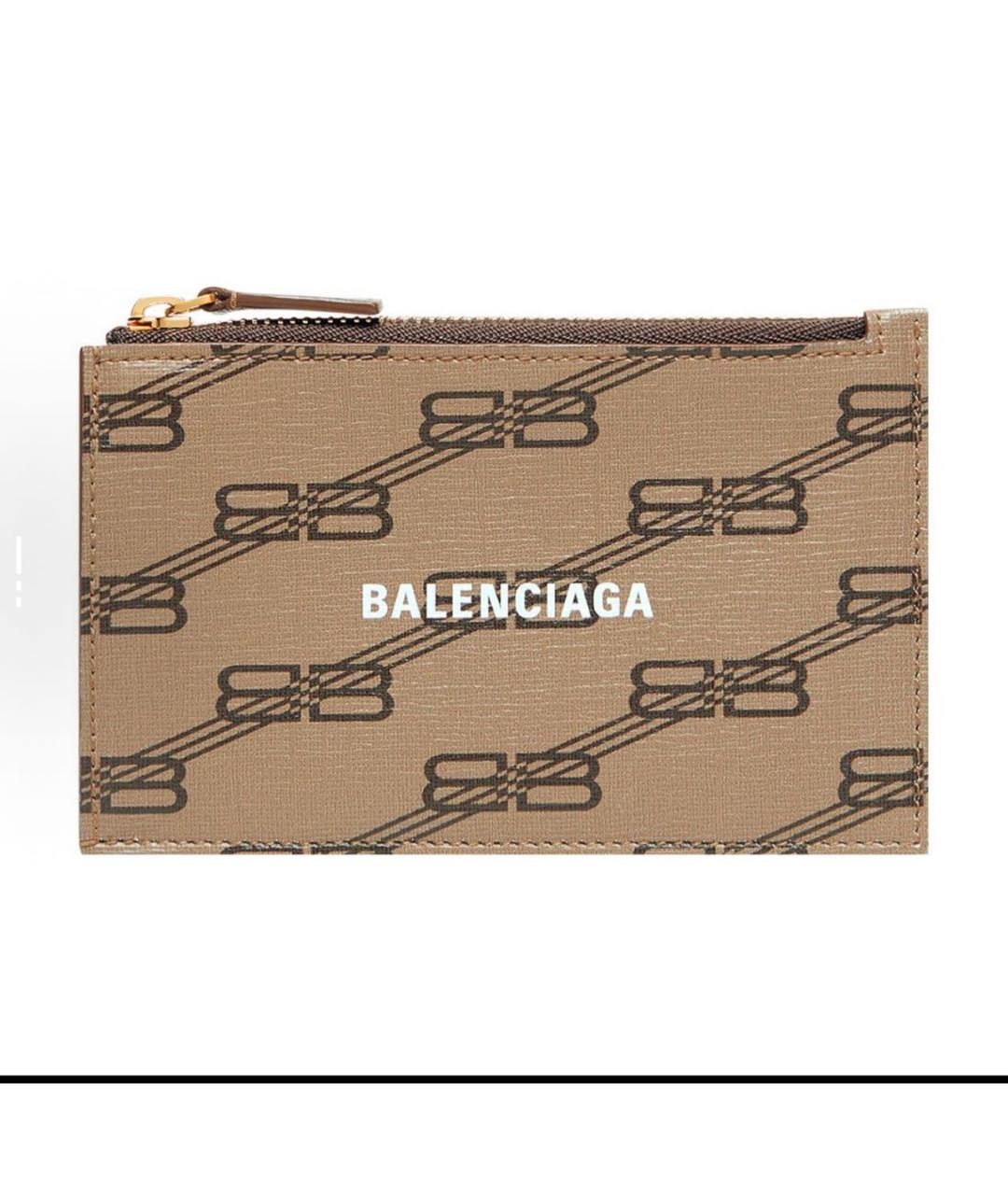 BALENCIAGA Коричневый кожаный кошелек, фото 4