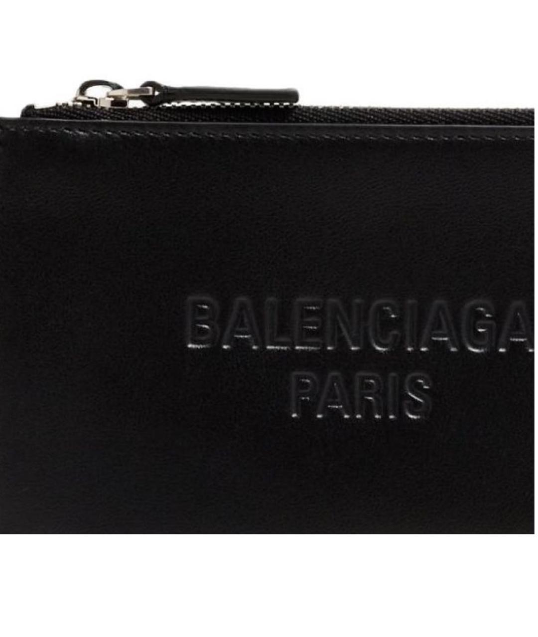 BALENCIAGA Черный кожаный кошелек, фото 4