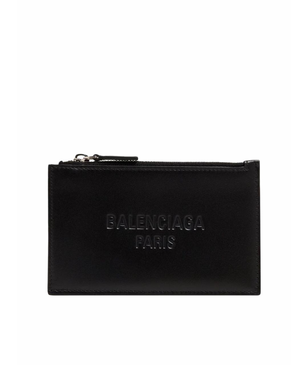 BALENCIAGA Черный кожаный кошелек, фото 1