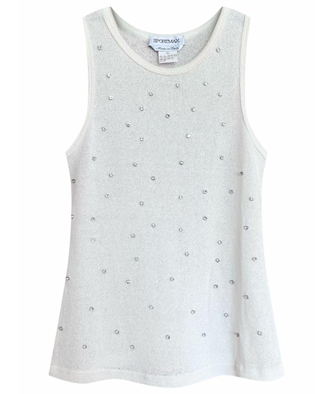 SPORTMAX Белая майка, фото 1