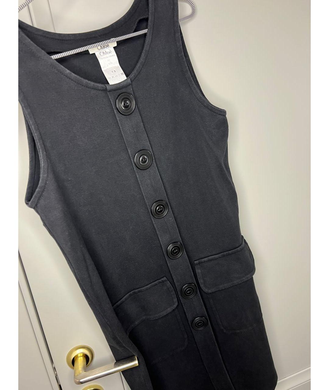 CHLOE Черное хлопковое повседневное платье, фото 4
