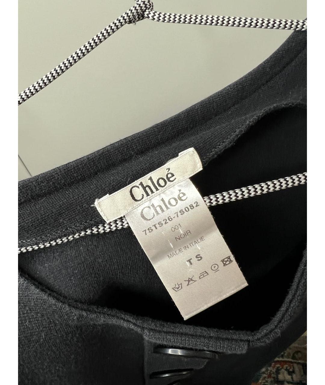 CHLOE Черное хлопковое повседневное платье, фото 5