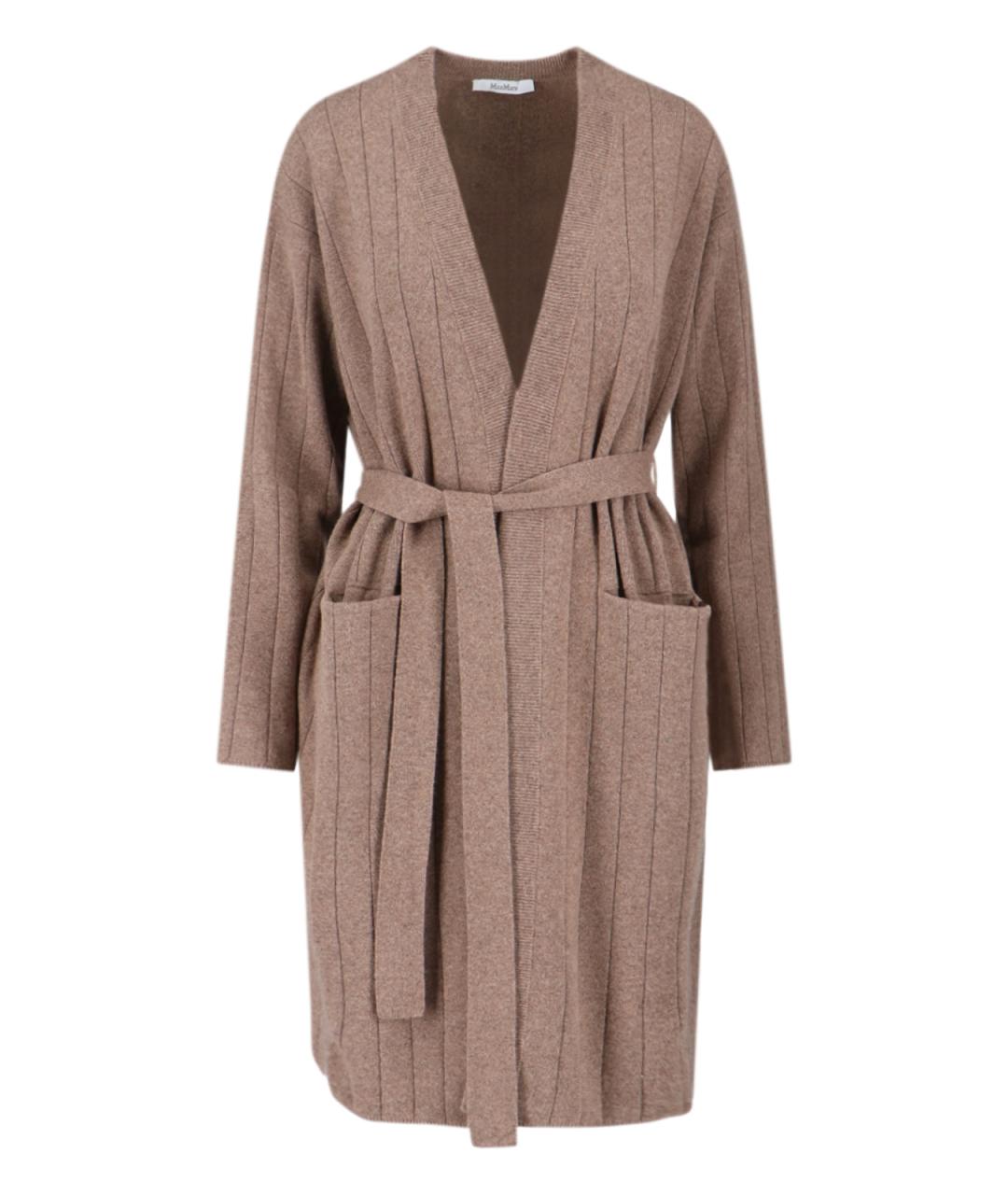 MAX MARA Коричневый кашемировый кардиган, фото 1