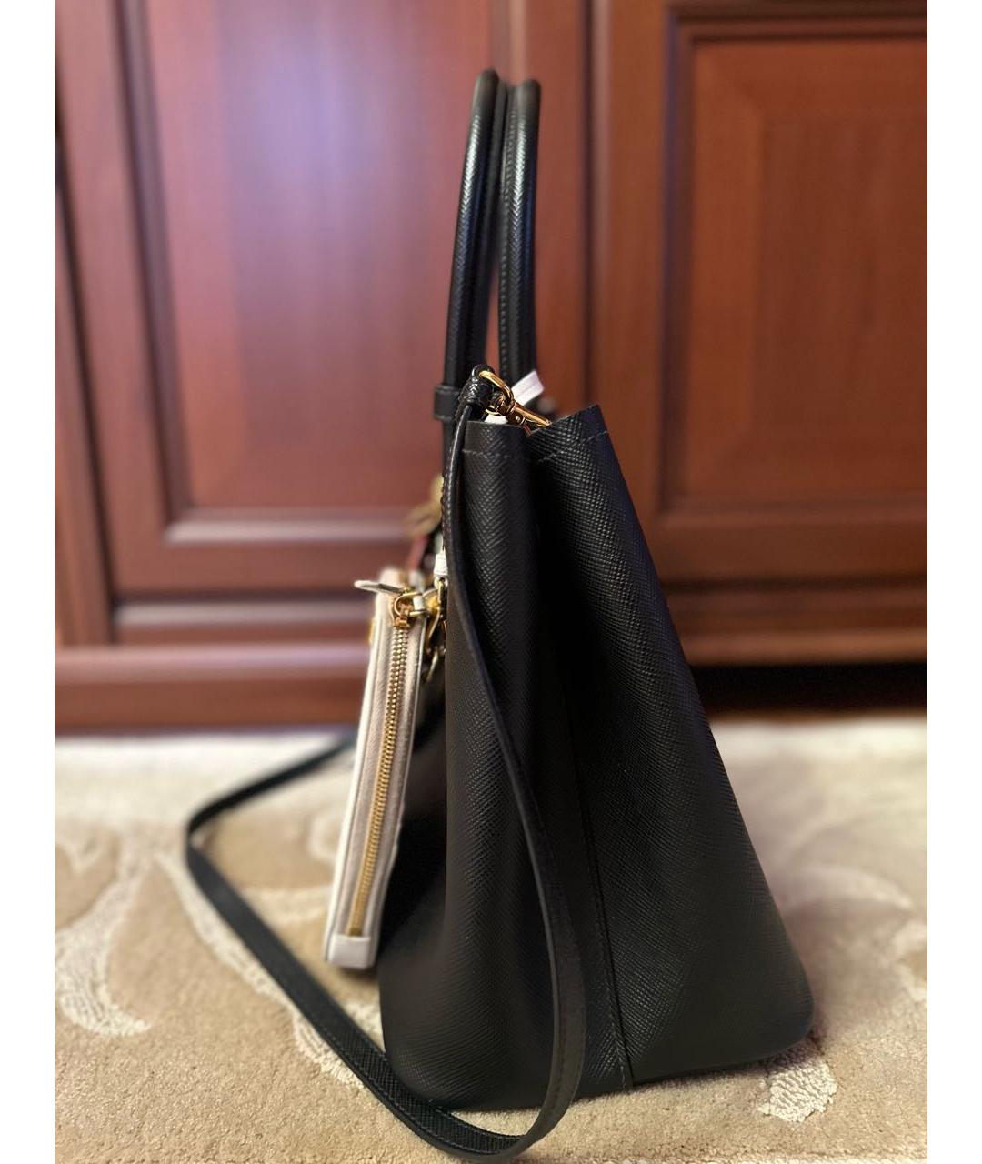PRADA Черная кожаная сумка тоут, фото 2