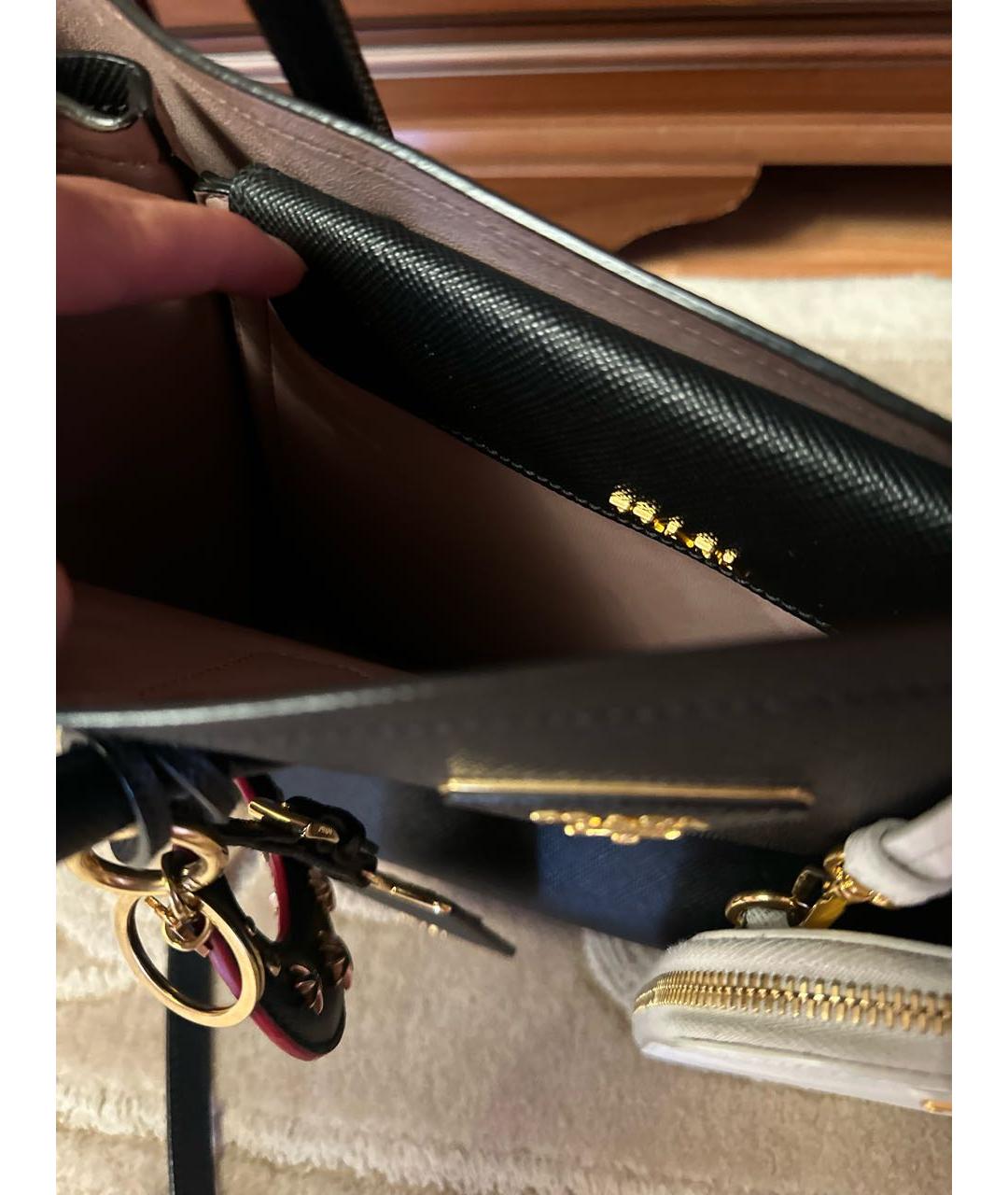 PRADA Черная кожаная сумка тоут, фото 4