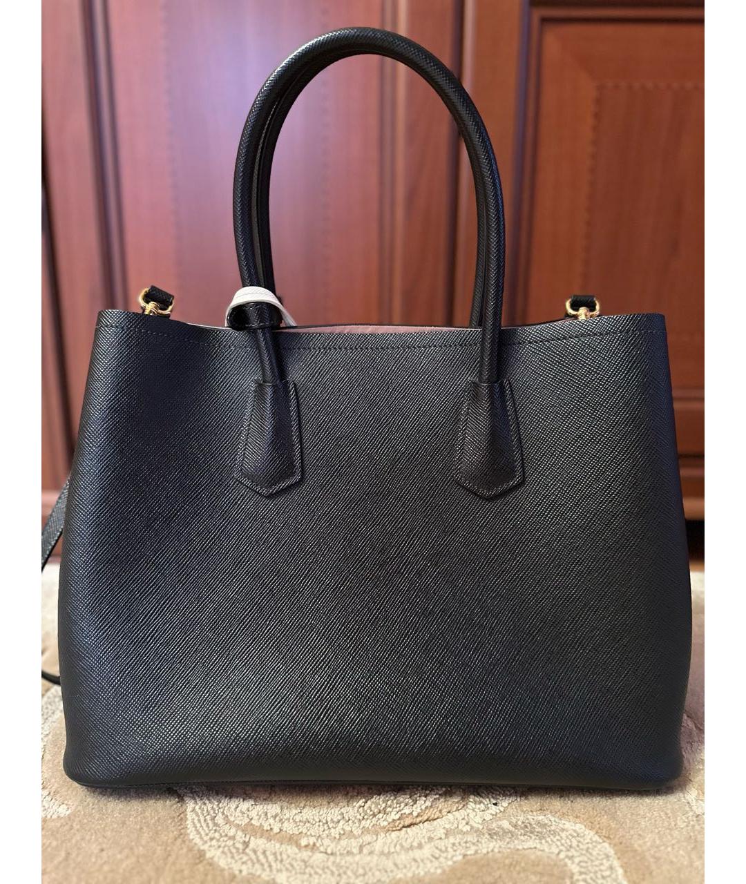 PRADA Черная кожаная сумка тоут, фото 3