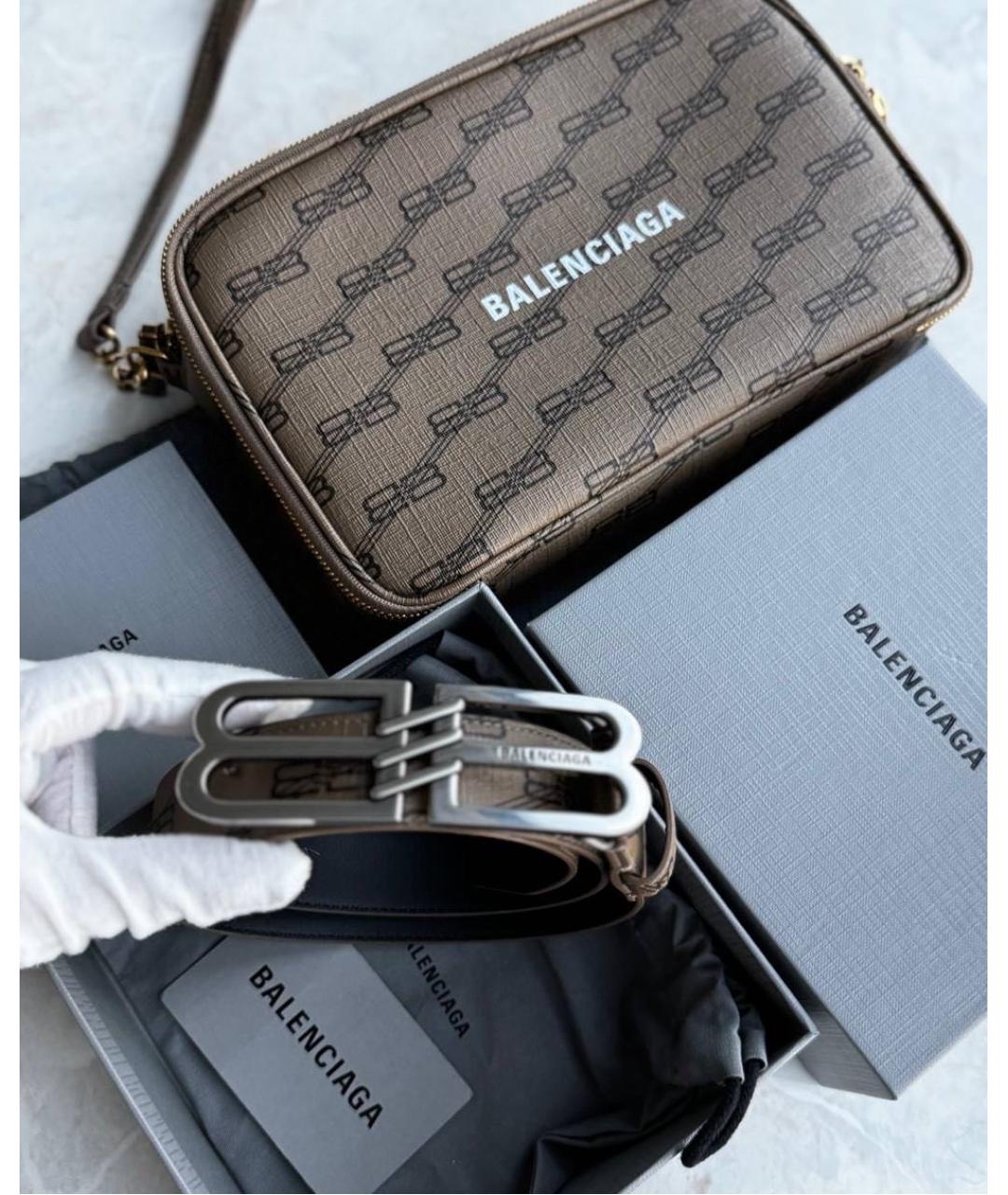 BALENCIAGA Коричневая кожаная барсетка, фото 6