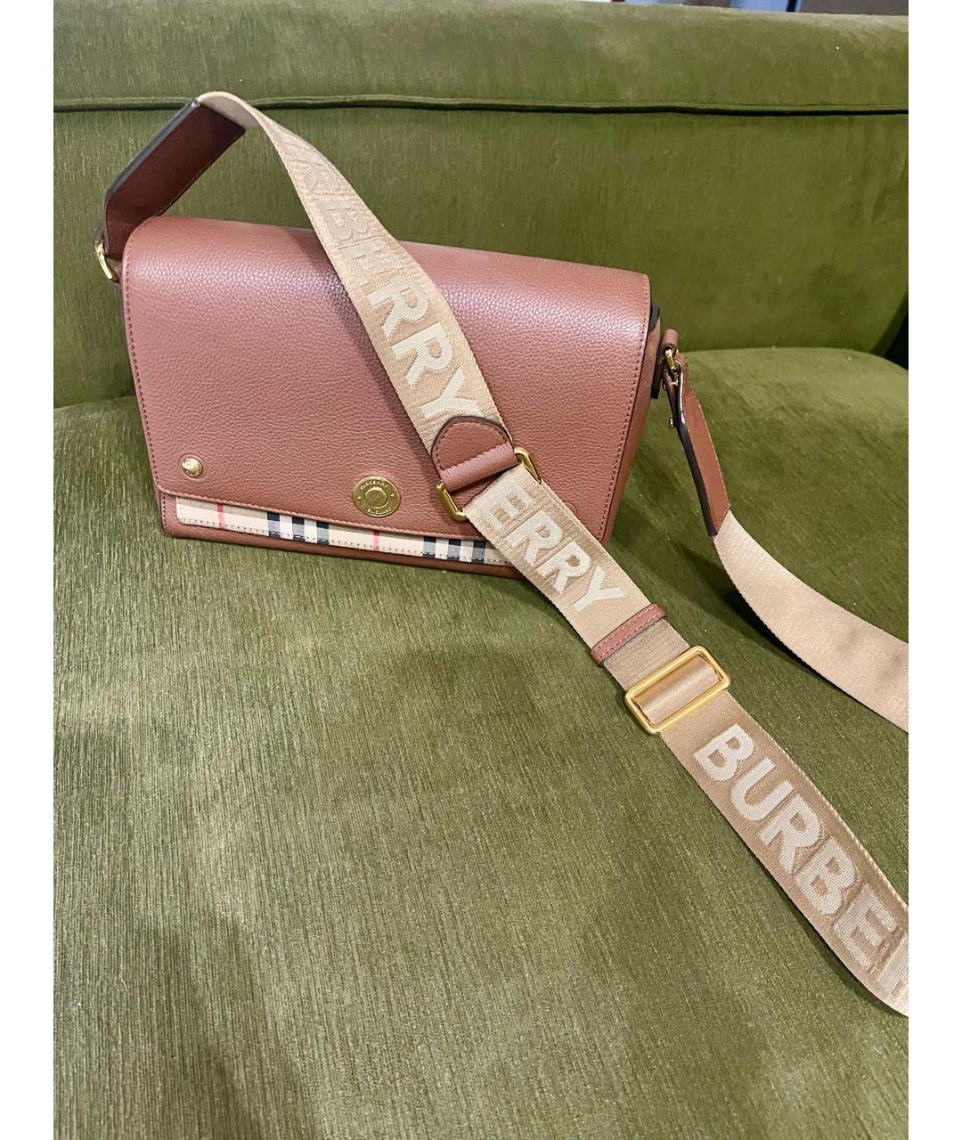 BURBERRY Бежевая кожаная сумка через плечо, фото 2