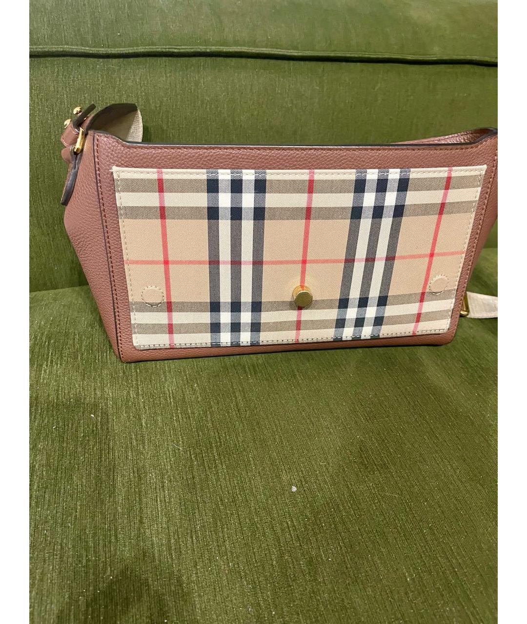 BURBERRY Бежевая кожаная сумка через плечо, фото 4